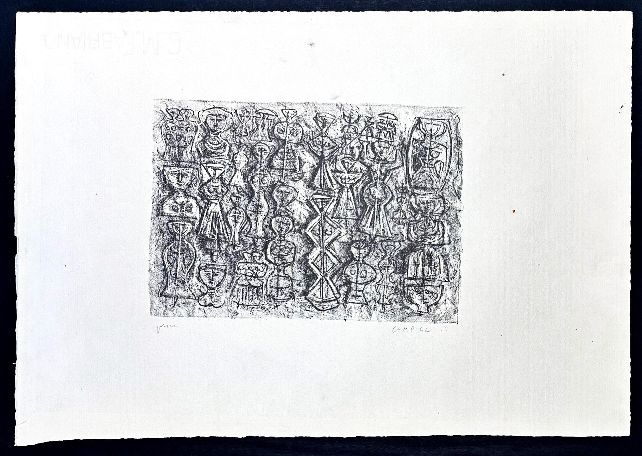Massimo Campigli (1895–1971) – Folla di donne – Lithograph on Fabriano paper For Sale 1