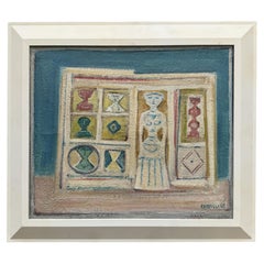 Massimo Campigli (Berlin, 1895 - Saint-Tropez, 1971) "Villa au bord de la mer" 1965