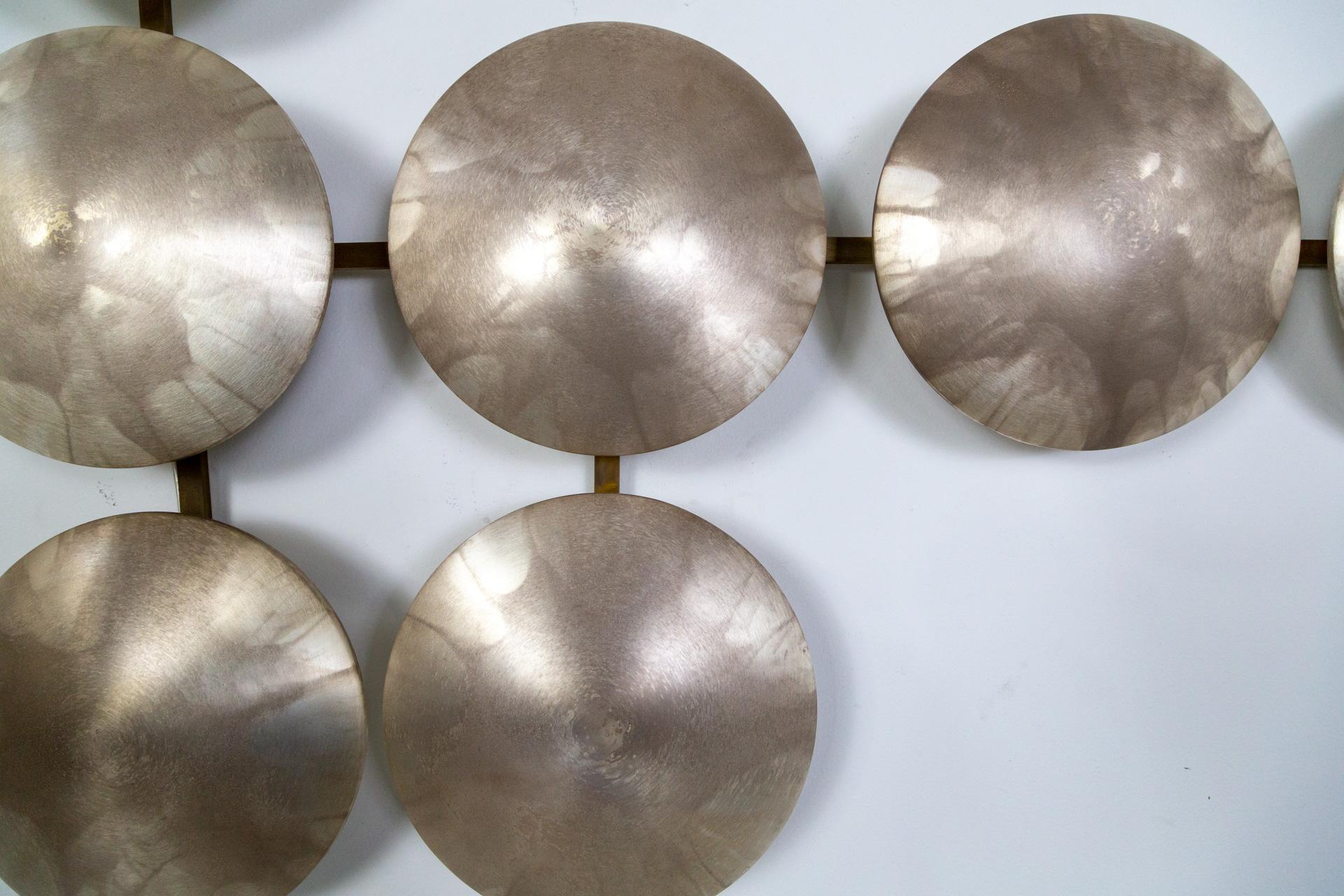 Contemporary Massimo Castagna Henge 9-Light Brass Circle Wall Clips For Sale
