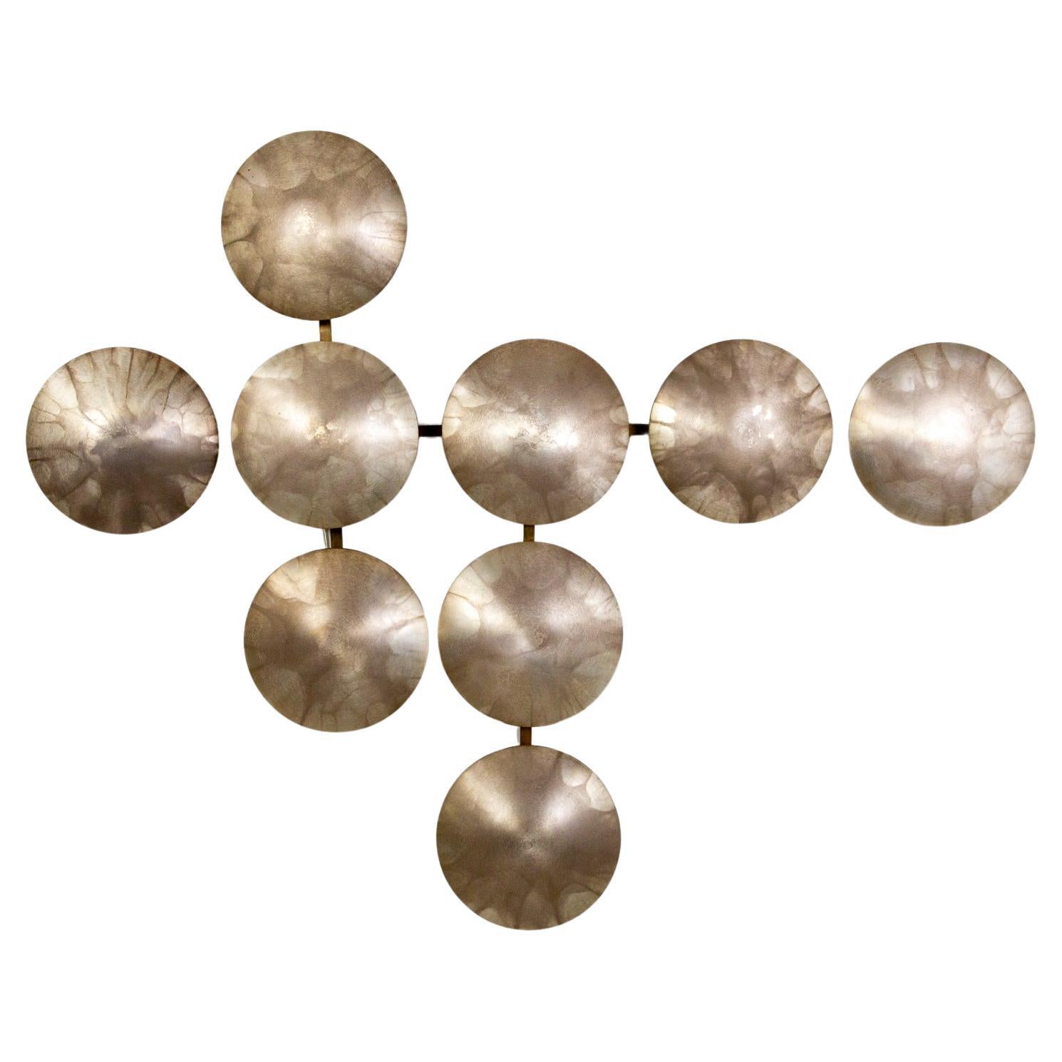 Massimo Castagna Henge 9-Light Brass Circle Wall Clips For Sale