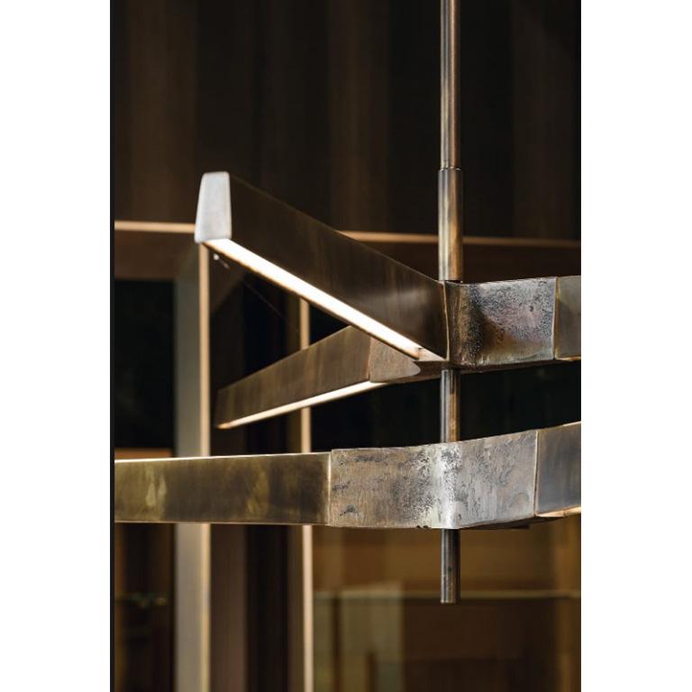 Massimo Castagna „Starlight“ Deckenleuchte aus brüniertem Titan, Italien 2018 (Italienisch) im Angebot
