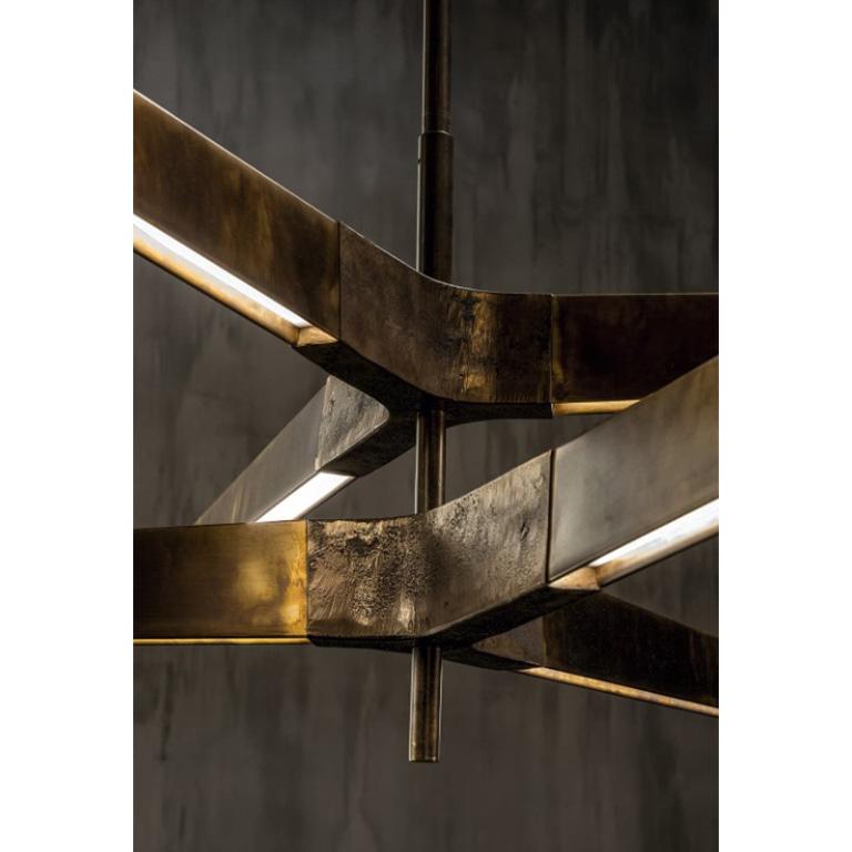 Massimo Castagna „Starlight“ Deckenleuchte aus brüniertem Titan, Italien 2018 (21. Jahrhundert und zeitgenössisch) im Angebot