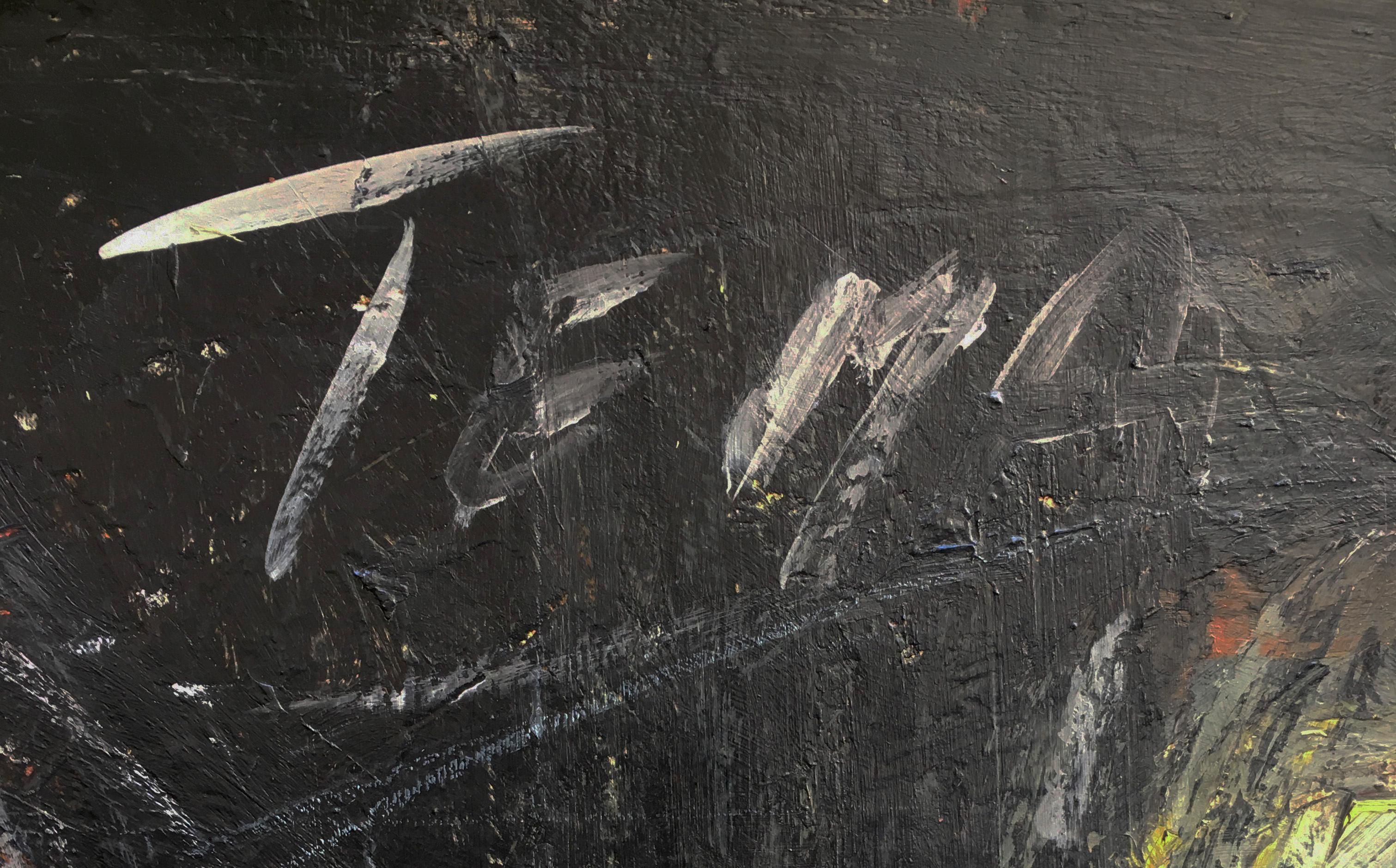 LAVAGNA – Italienisches abstraktes Gemälde in Öl auf Leinwand, Massimo D'Orta im Angebot 4