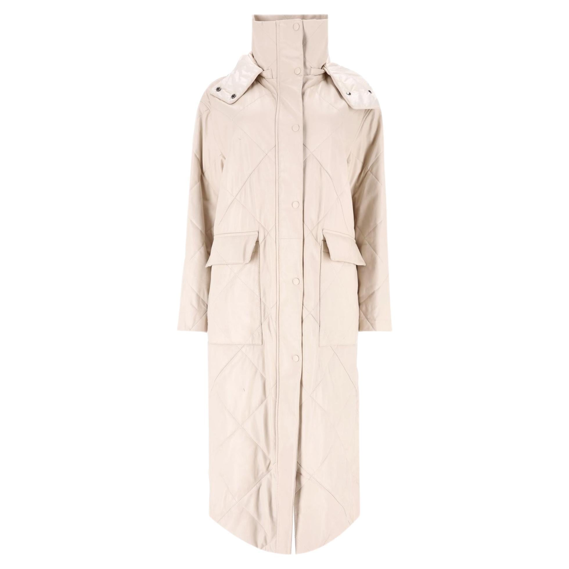 Massimo Dutti Limited Edition Quilted Leather Coat For Sale