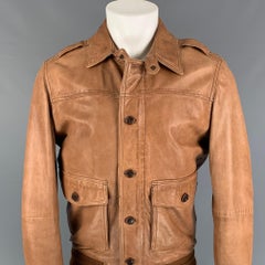 MASSIMO DUTTI Größe M Hellbraune Lederjacke