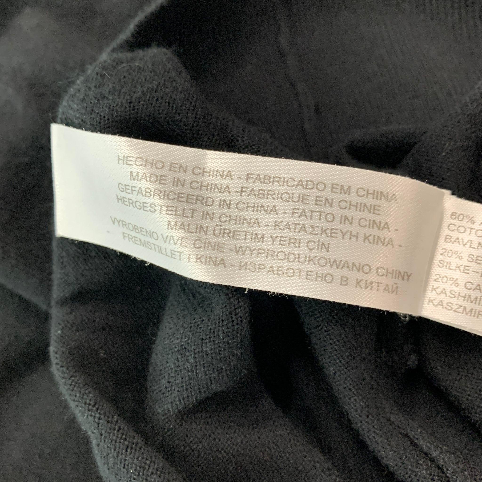 Men's MASSIMO DUTTI Size S Black Cotton Silk Cashmere V-Neck Pullover For Sale