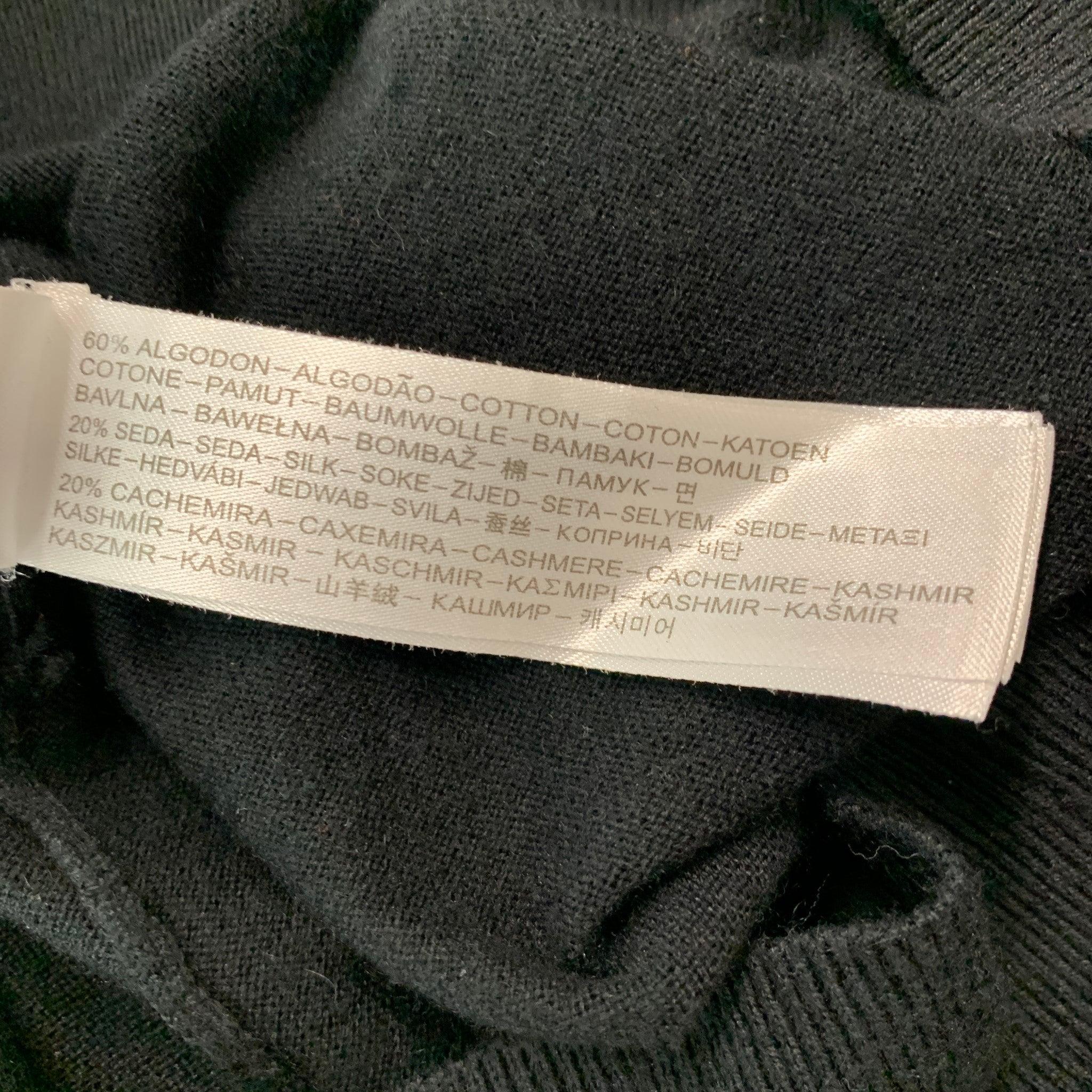 MASSIMO DUTTI Size S Black Cotton Silk Cashmere V-Neck Pullover For Sale 1