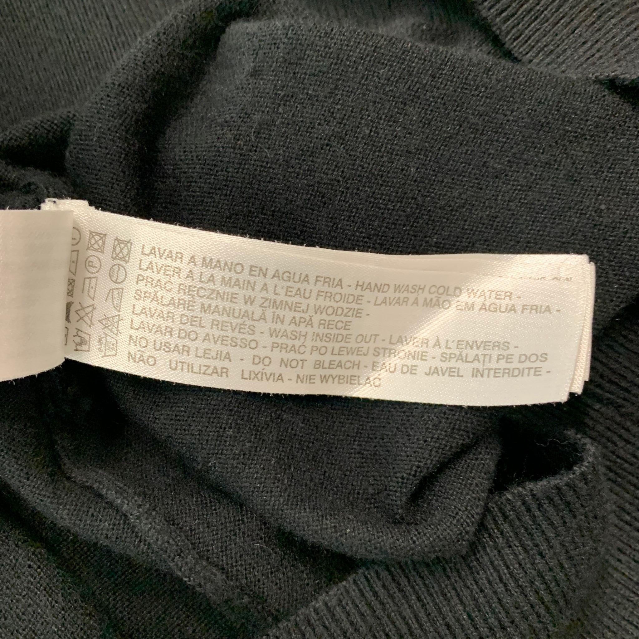 MASSIMO DUTTI Size S Black Cotton Silk Cashmere V-Neck Pullover For Sale 2