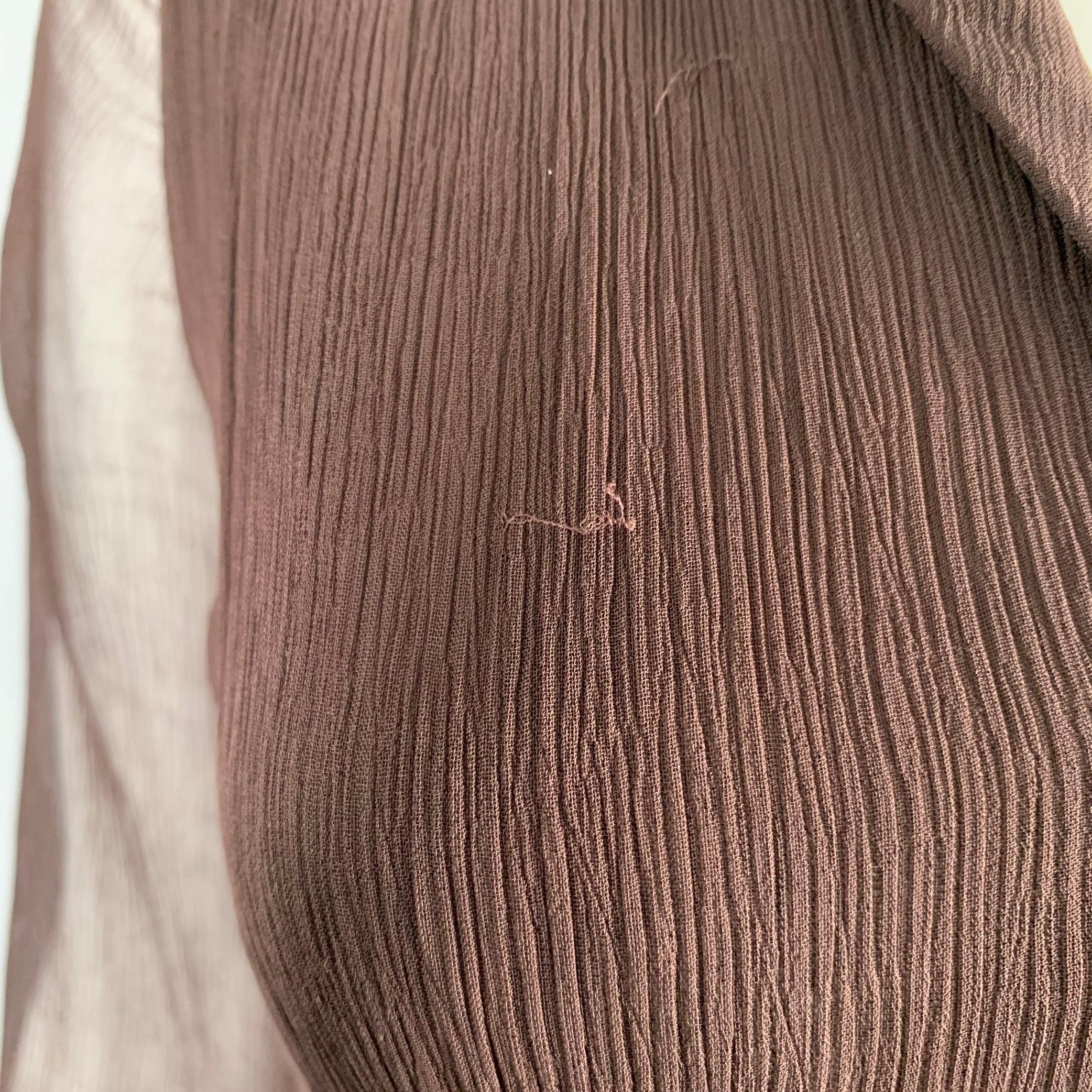 MASSIMO DUTTI Talla S Vestido de manga larga transparente de viscosa marrón en venta 1