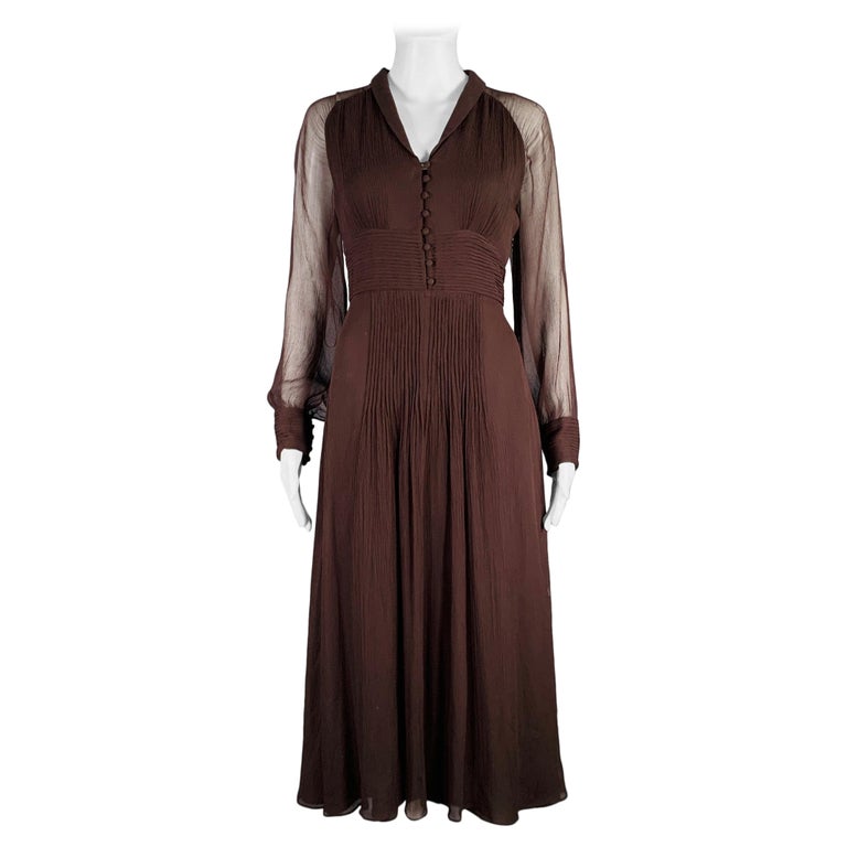 MASSIMO DUTTI Size S Brown Viscose See Through Long Sleeve Dress For Sale at 1stDibs MASSIMO DUTTI Size S Brown Viscose See Through Long Sleeve Dress For Sale at 1stDibs