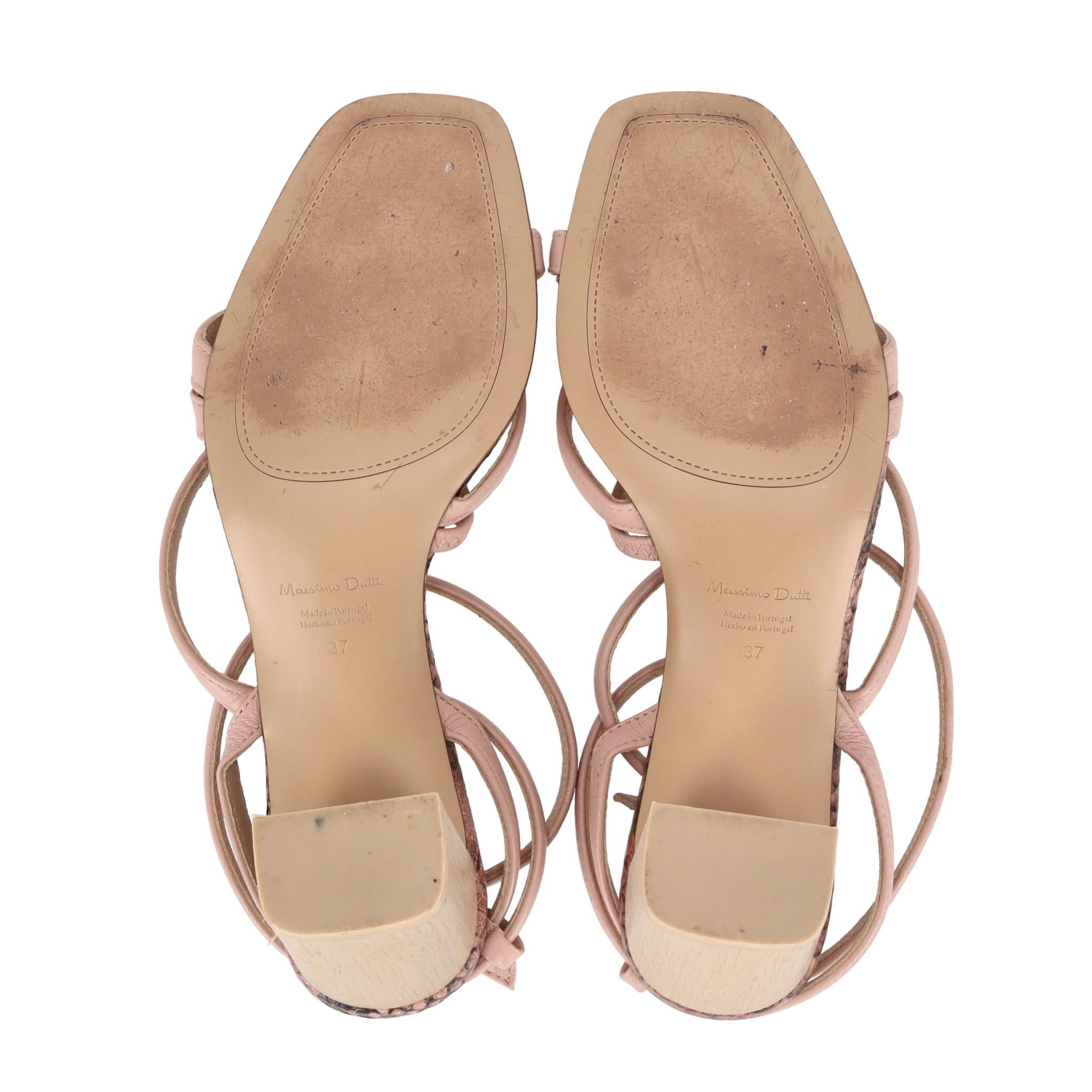 Women's Massimo Dutti Snake Print Leather Sandals
