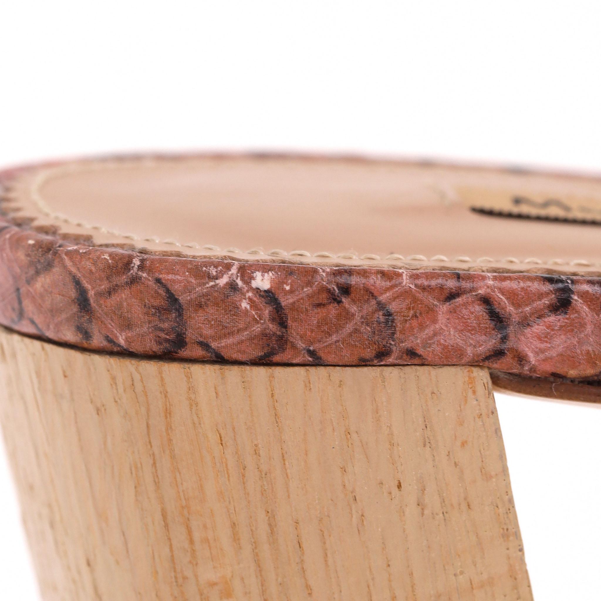 Massimo Dutti Snake Print Leather Sandals 2