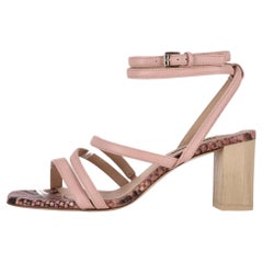 Massimo Dutti Snake Print Leather Sandals