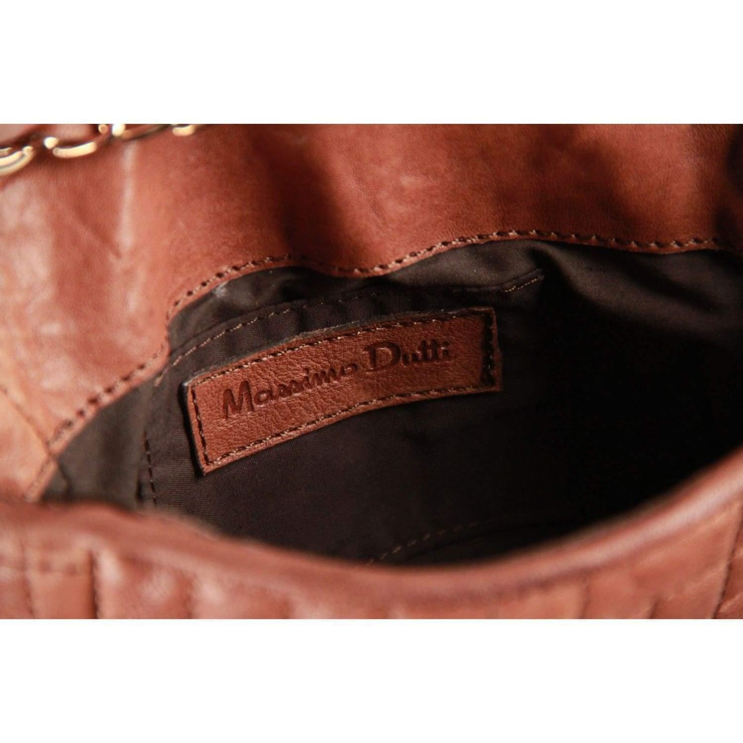 MASSIMO DUTTI Tan Quilted Leather Small MESSENGER BAG 5