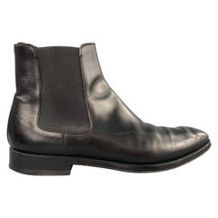 MASSIMO EMPORIO Size 10 Black Leather Ankle Chelsea Boots