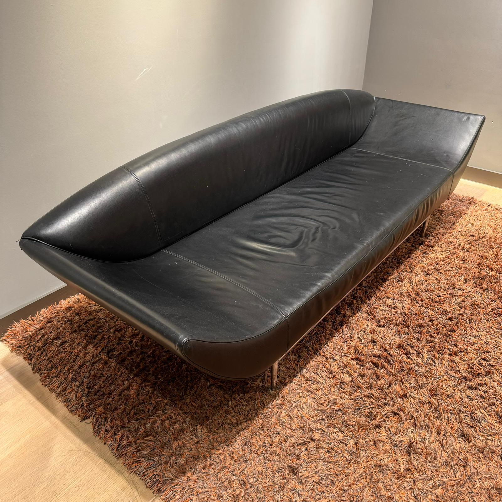 Leather Massimo Ghini sofa for Moroso For Sale