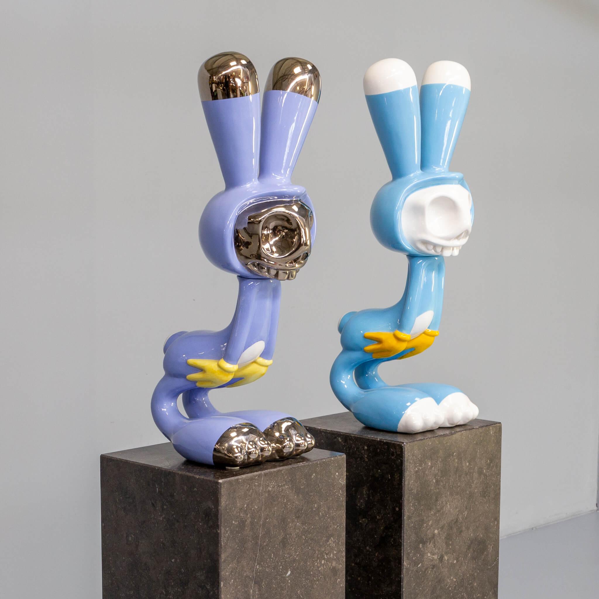 Modern Massimo Giacon Ceramic Art ‘Conigliesco’ for Superego Set/2 For Sale