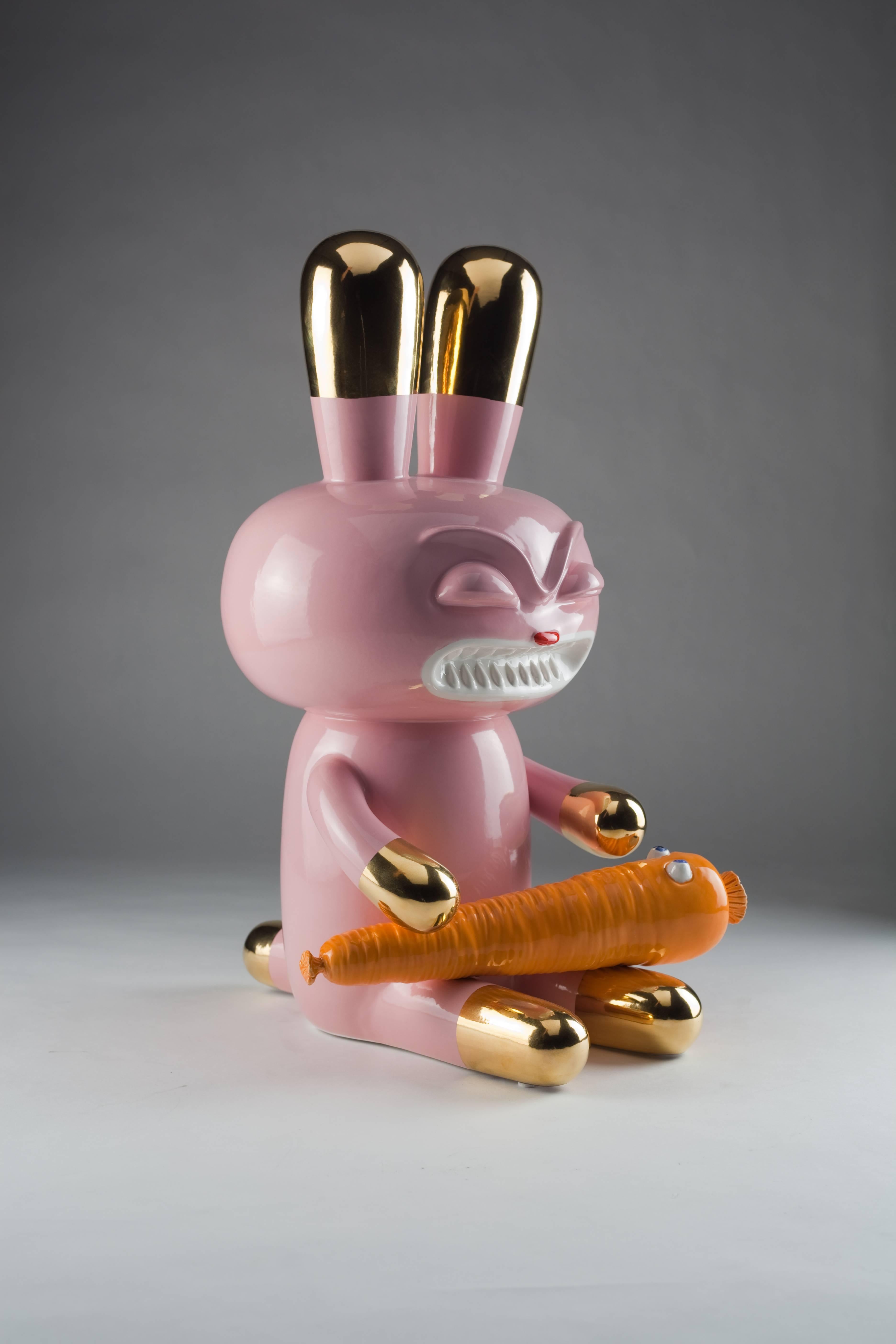 Modern Love Carrot Ceramic Sculpture by Massimo Giacon for Superego Editions, Italy For Sale
