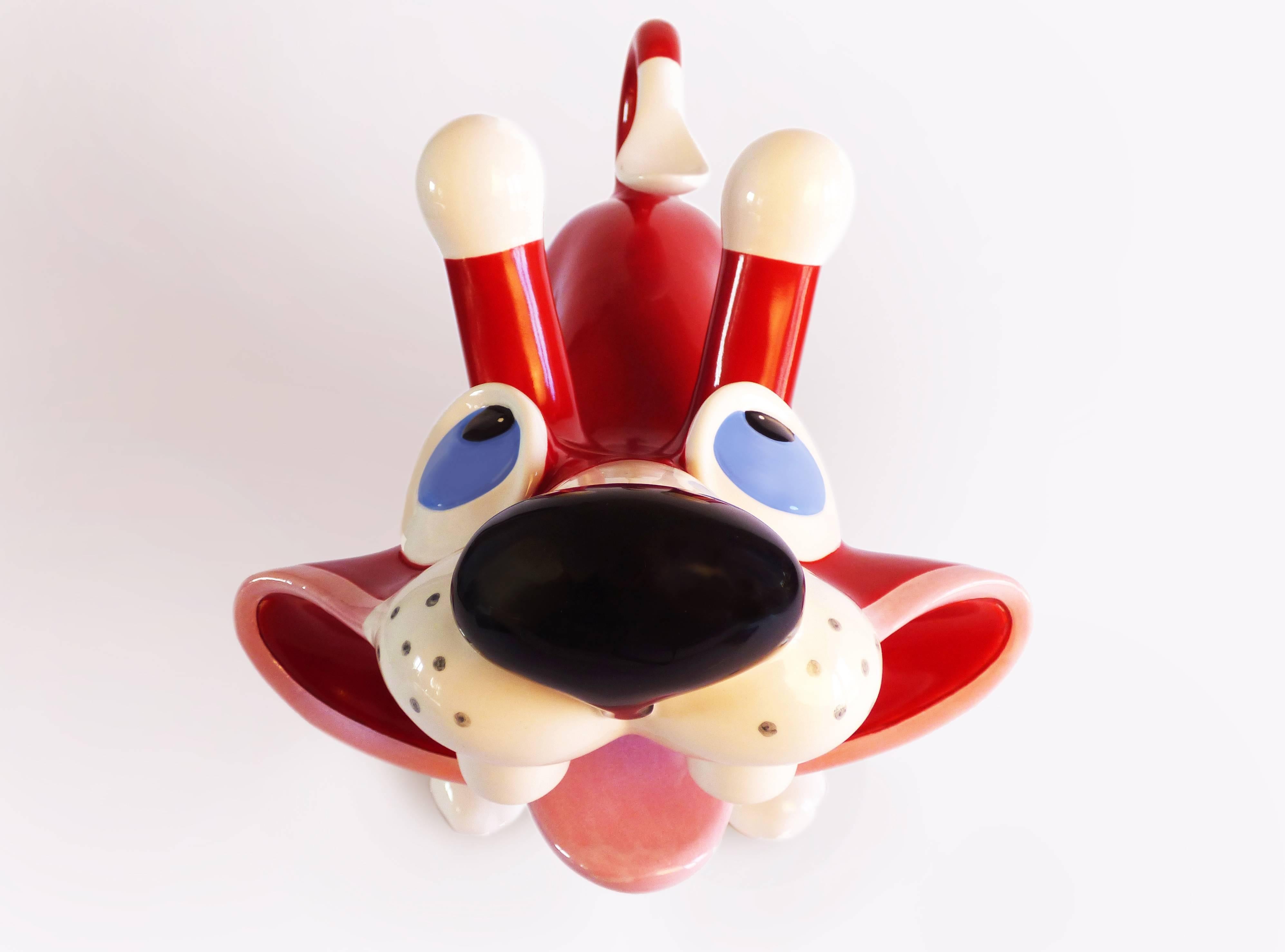 Enameled Masocane Ceramic Sculpture by Massimo Giacon for Superego Editions, Italy For Sale