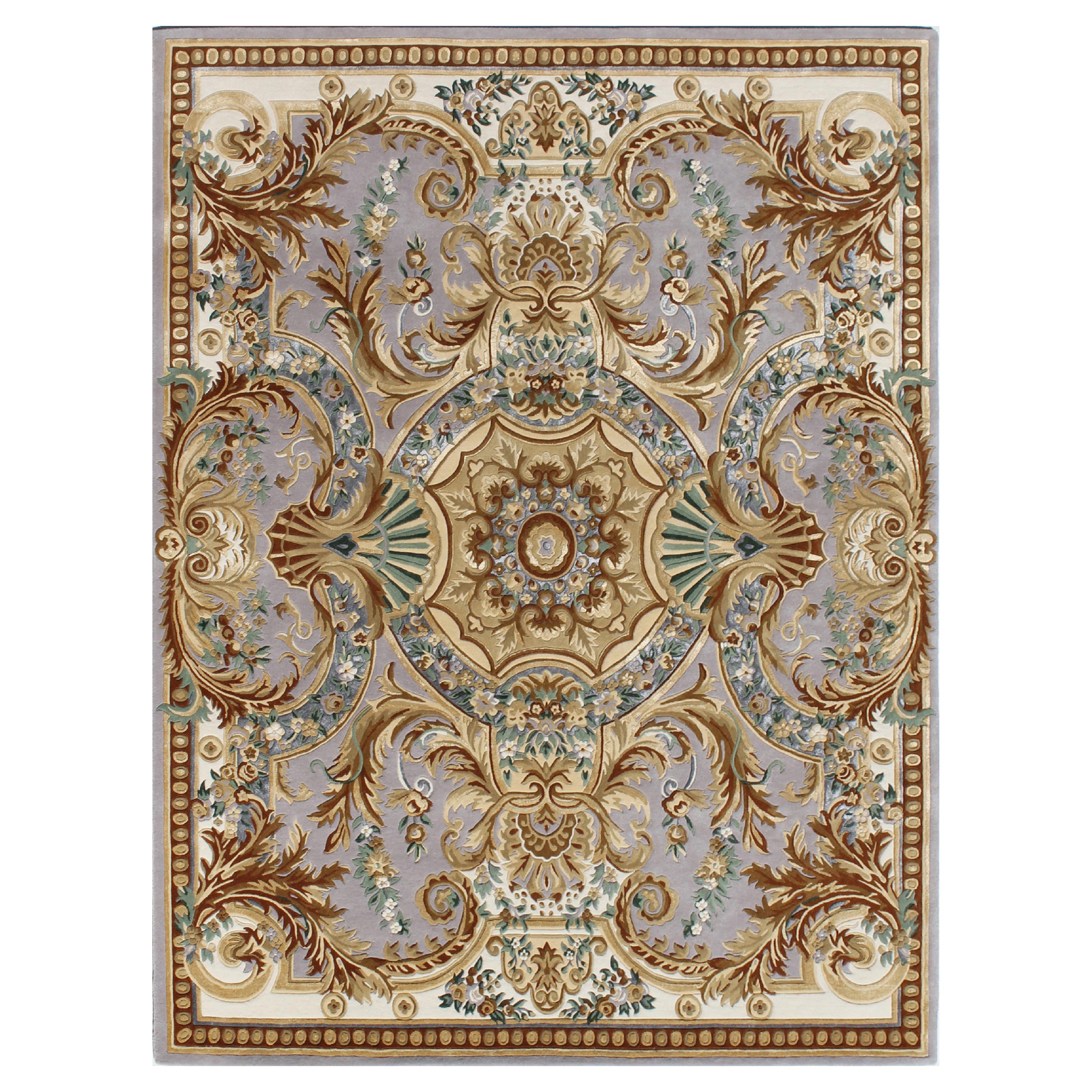 MASSIMO - Tapis transitionnels en laine et soie touffetés à la main, multicolores, faits main
