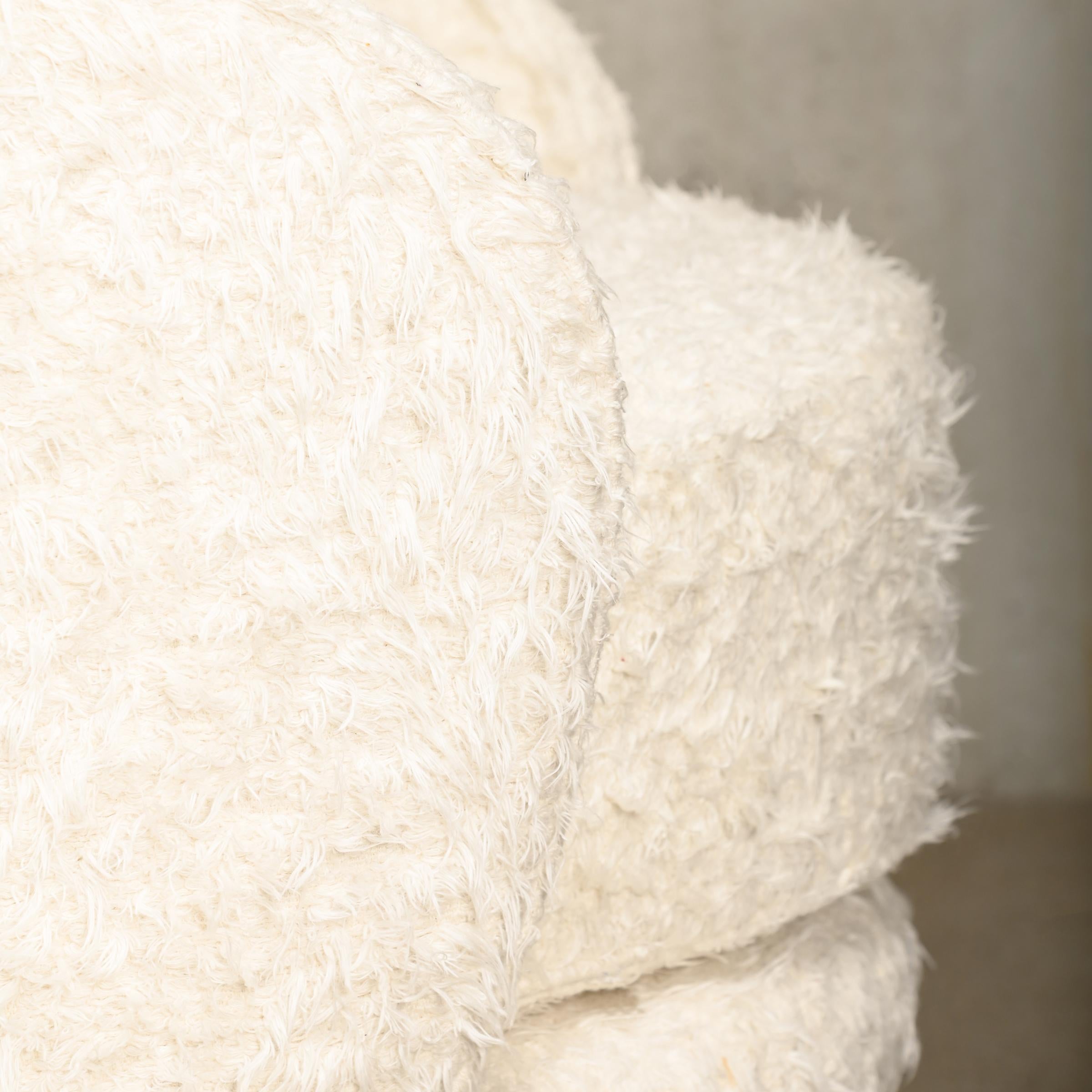 Massimo Iosa Ghini Sessel, neu getönt, aus weißer, langer, langer Baumwollflor für Moroso, Italien im Angebot 5