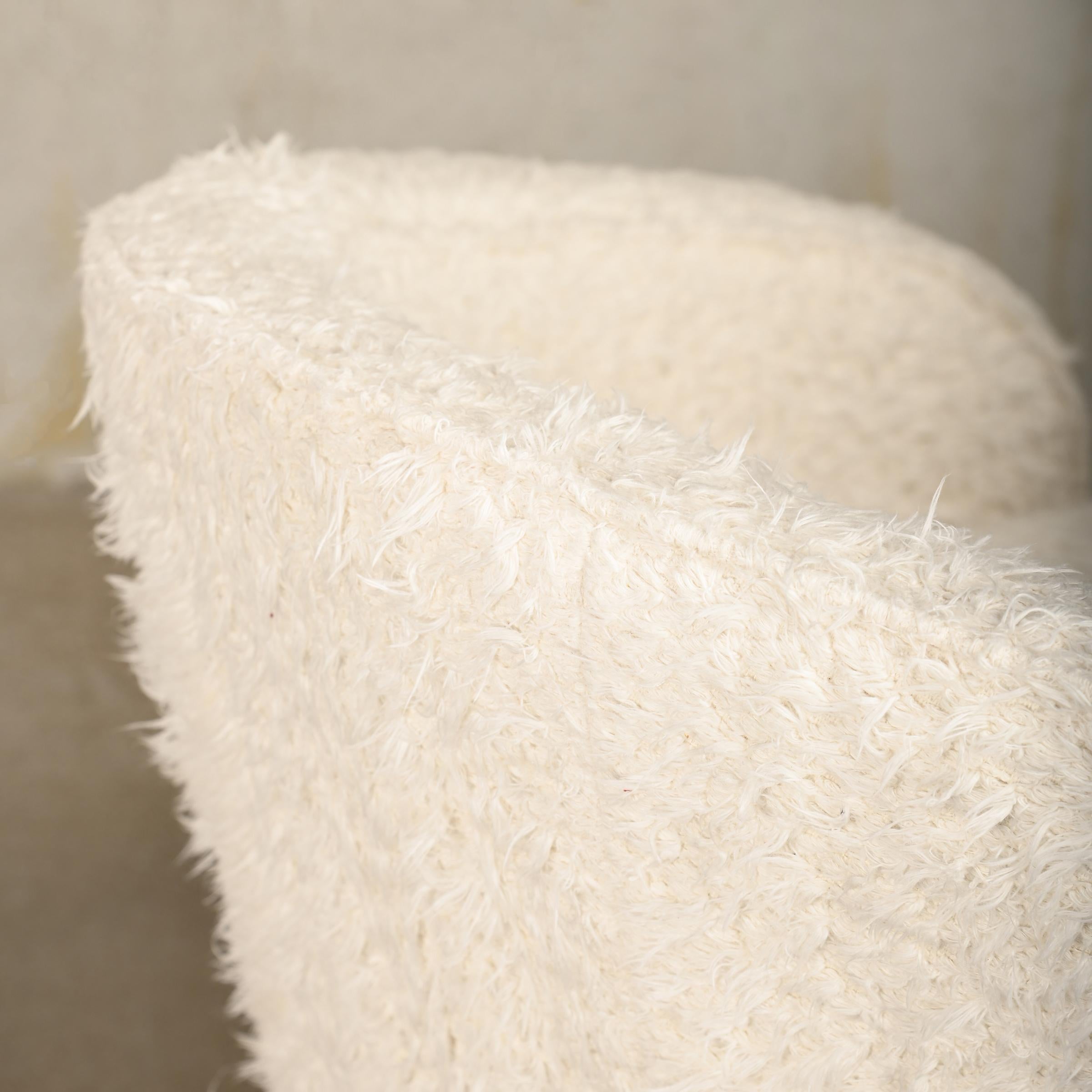 Fauteuil Massimo Iosa Ghini neuve en coton velours blanc long pour Moroso, Italie en vente 6