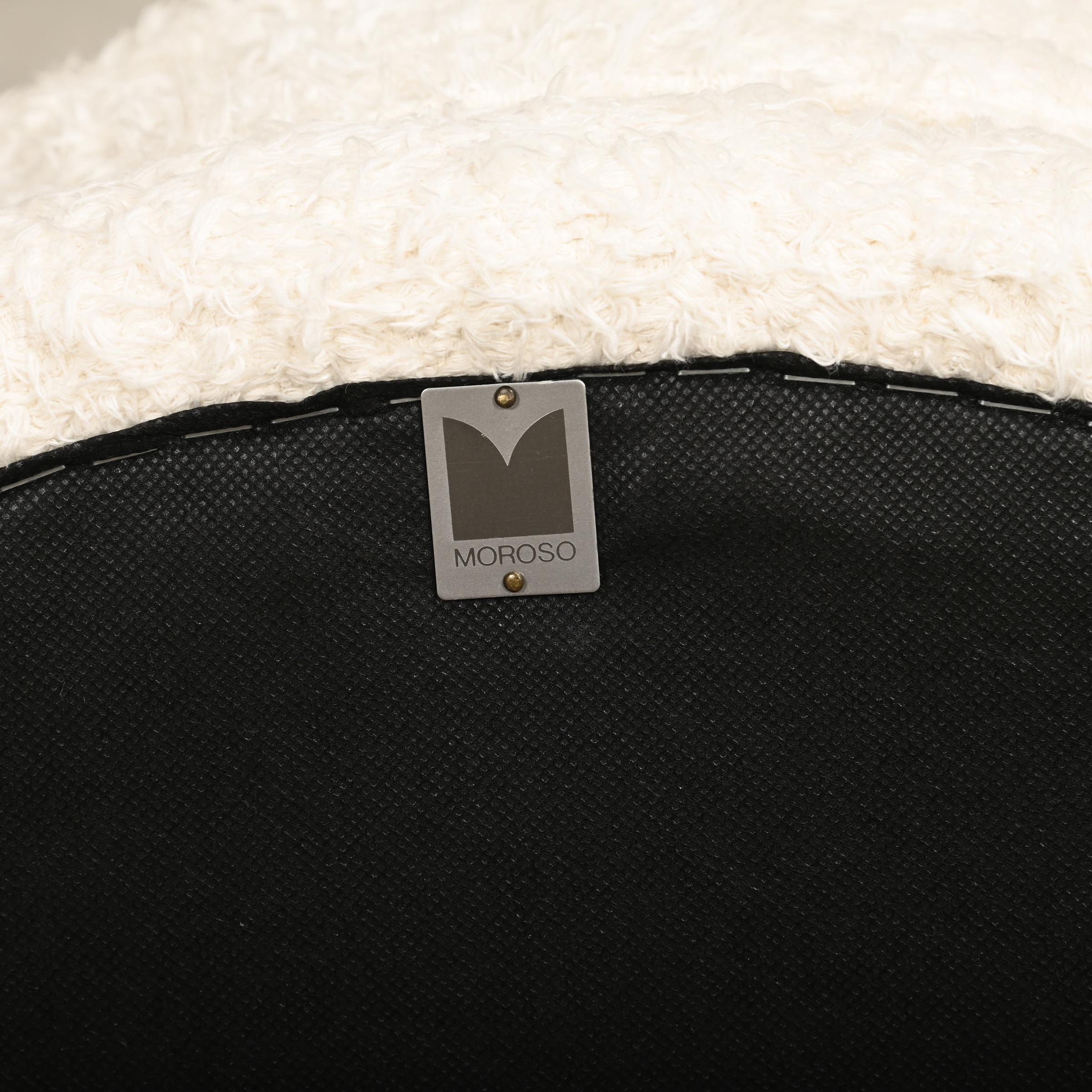 Fauteuil Massimo Iosa Ghini neuve en coton velours blanc long pour Moroso, Italie en vente 9