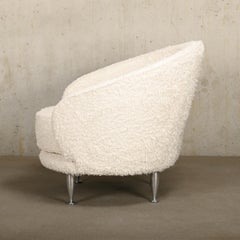 Massimo Iosa Ghini Armchair New Tone in white long pile cotton for Moroso, Italy