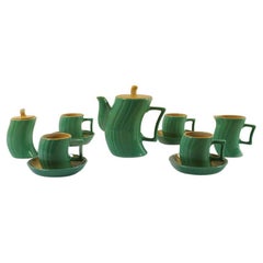 Massimo Iosa Ghini Tea Set 1985 Green Italian "Memphis" Surrealism Avant Garde