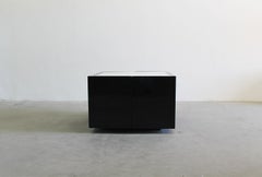 Massimo & Lella Vignelli Black Saratoga Side Table or Bar Cabinet by Poltronova
