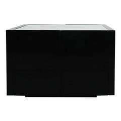 Massimo & Lella Vignelli Black Saratoga Side Table or Bar Cabinet by Poltronova