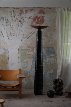 Massimo & Lella Vignelli, Floor Lamp in Copper & Marble, Wagneriana, Italy, 1986