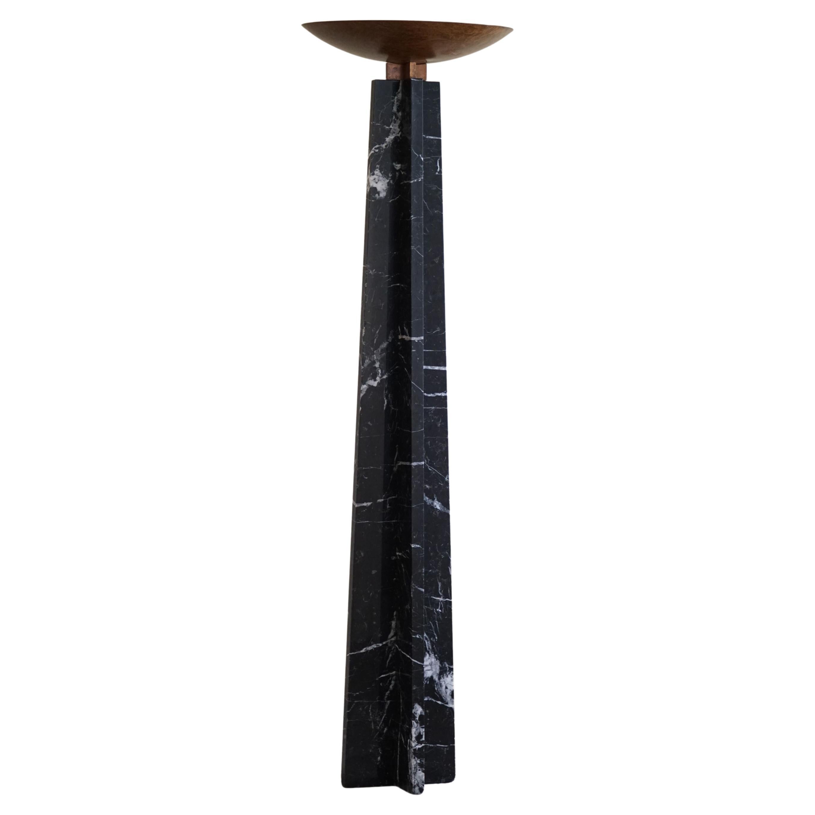 Massimo & Lella Vignelli, Floor Lamp in Copper & Marble, Wagneriana, Italy, 1986 For Sale