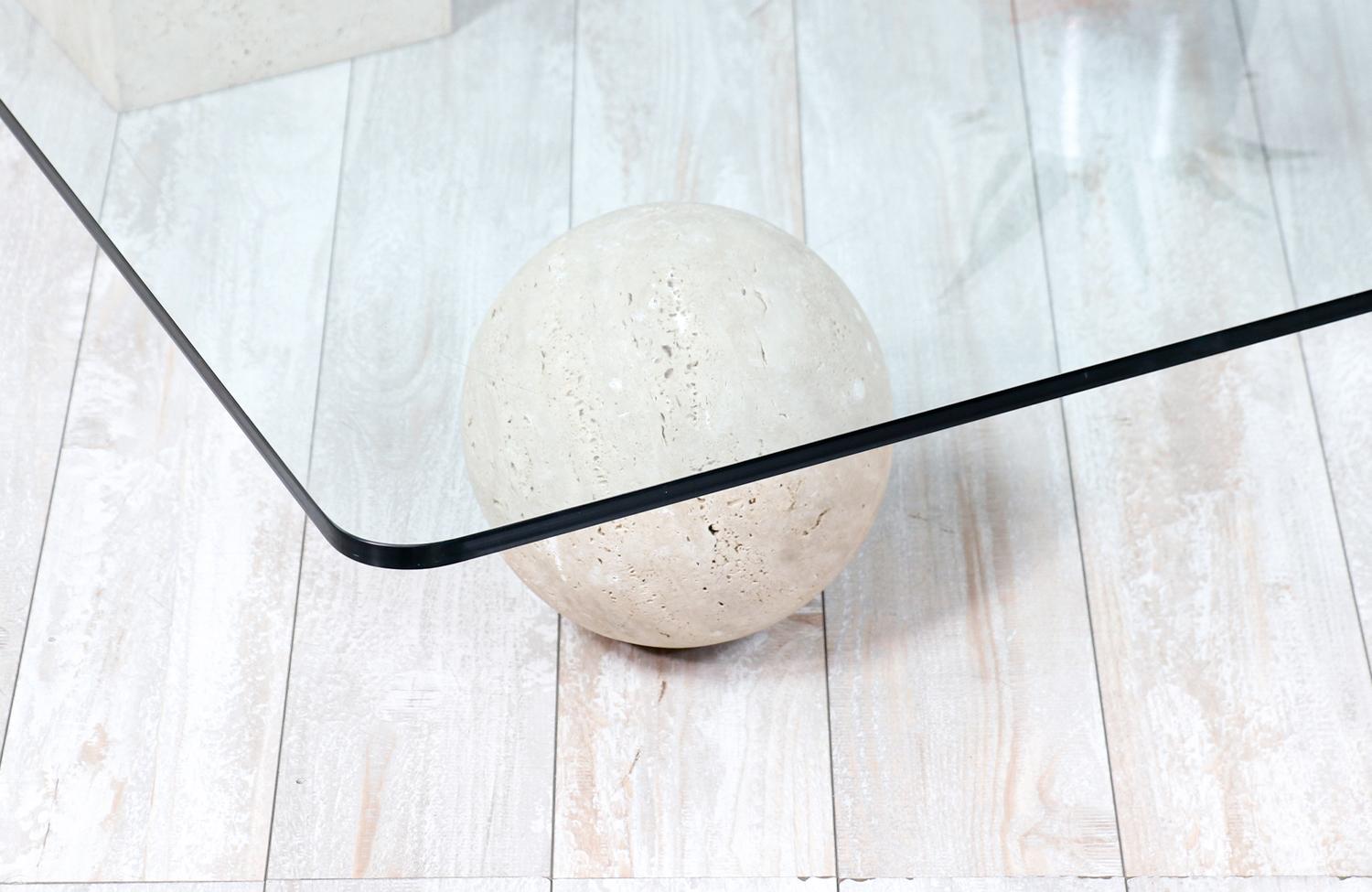 Table basse italienne Metafora en travertin de Massimo & Lella Vignelli Excellent état - En vente à Los Angeles, CA