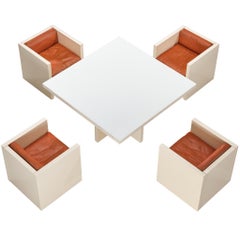Massimo & Lella Vignelli Rare Saratoga Dining / Lounge Set with Table and Chairs