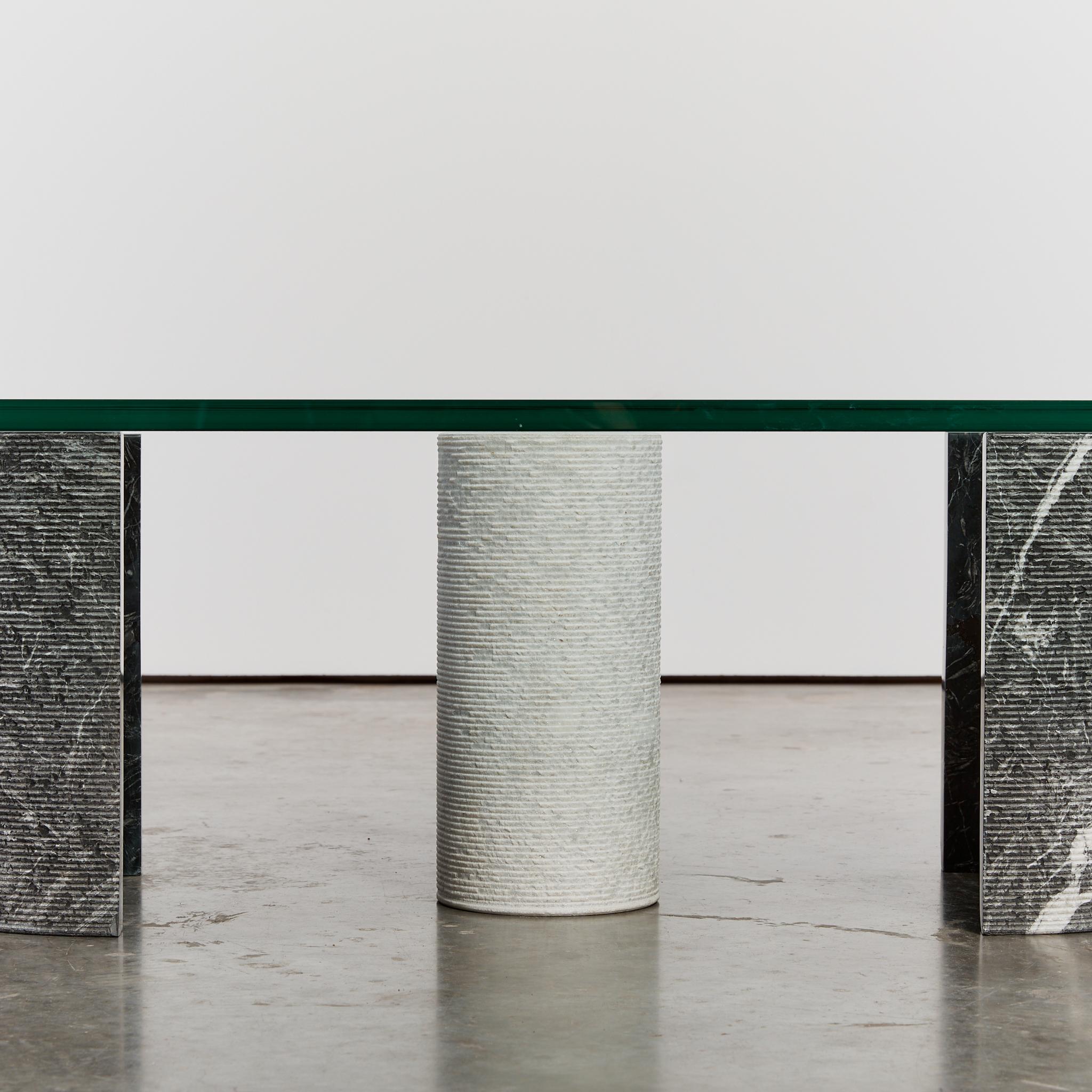 Mid-Century Modern Massimo & Lella Vignelli Stone Column Coffee Table for Casigliani For Sale