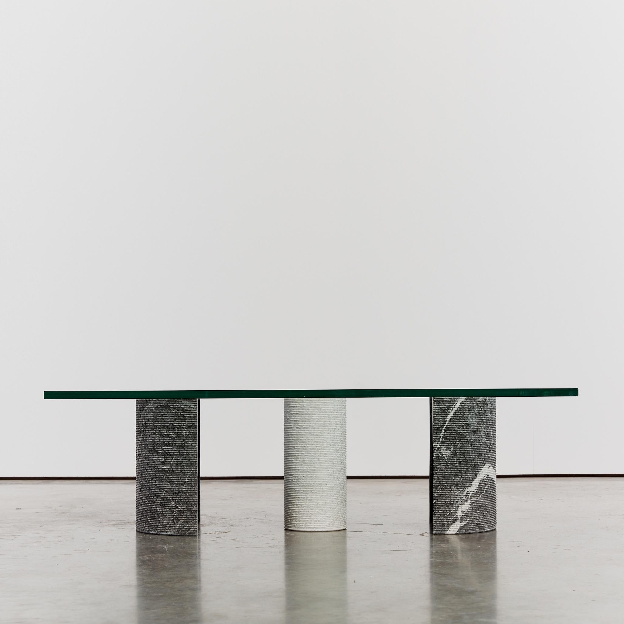 Italian Massimo & Lella Vignelli Stone Column Coffee Table for Casigliani For Sale