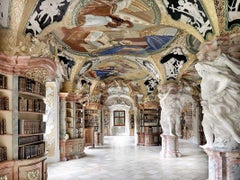 Biblioteca di Metten, Germania 2016 - library with sculptures and frescos