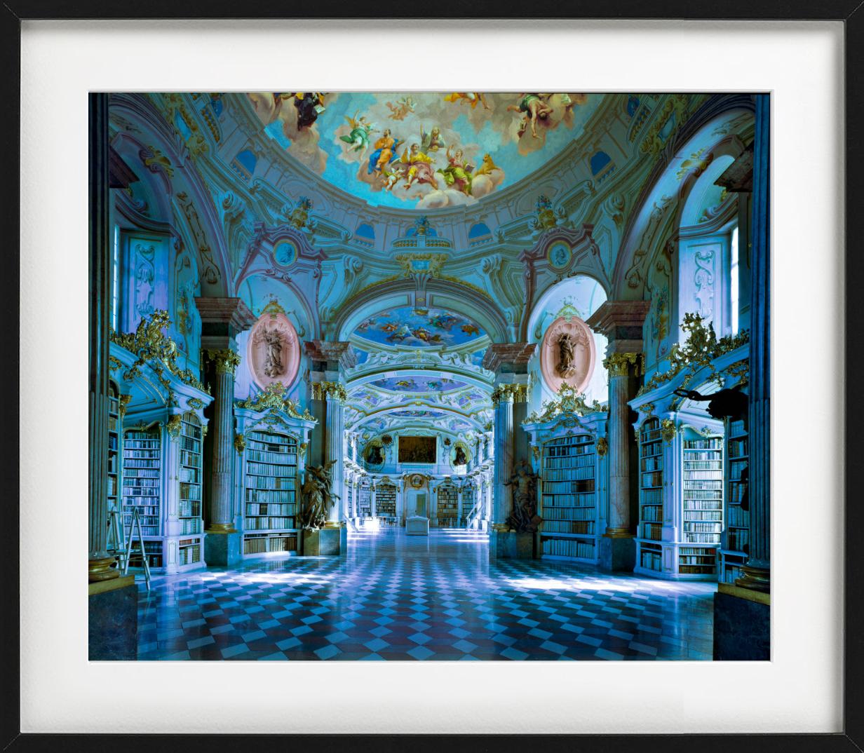 Bibliotheca Di Admont, blue Baroque Interior, Fine Art Photography 2000 For Sale 1