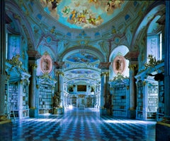 Bibliotheca Di Admont, intérieur baroque bleu, photographie d'art 2000