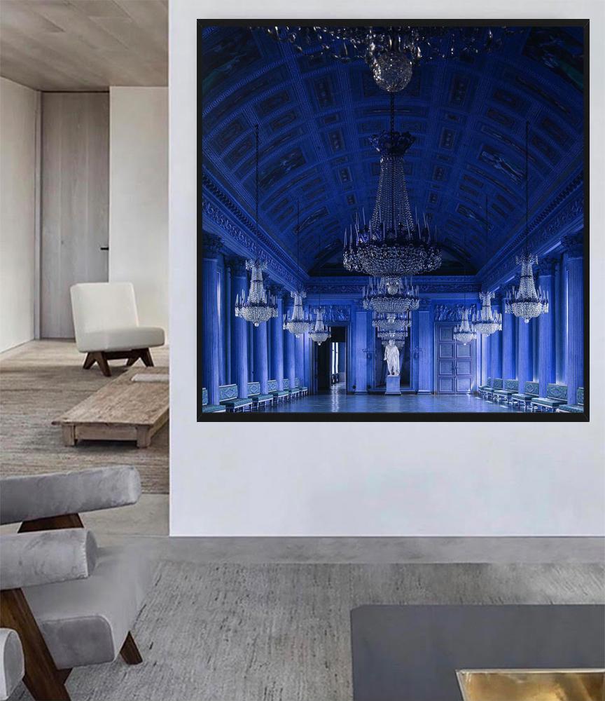 Château de Compiègne I in France - blue walls in the wonderful palast  - Contemporary Photograph by Massimo Listri