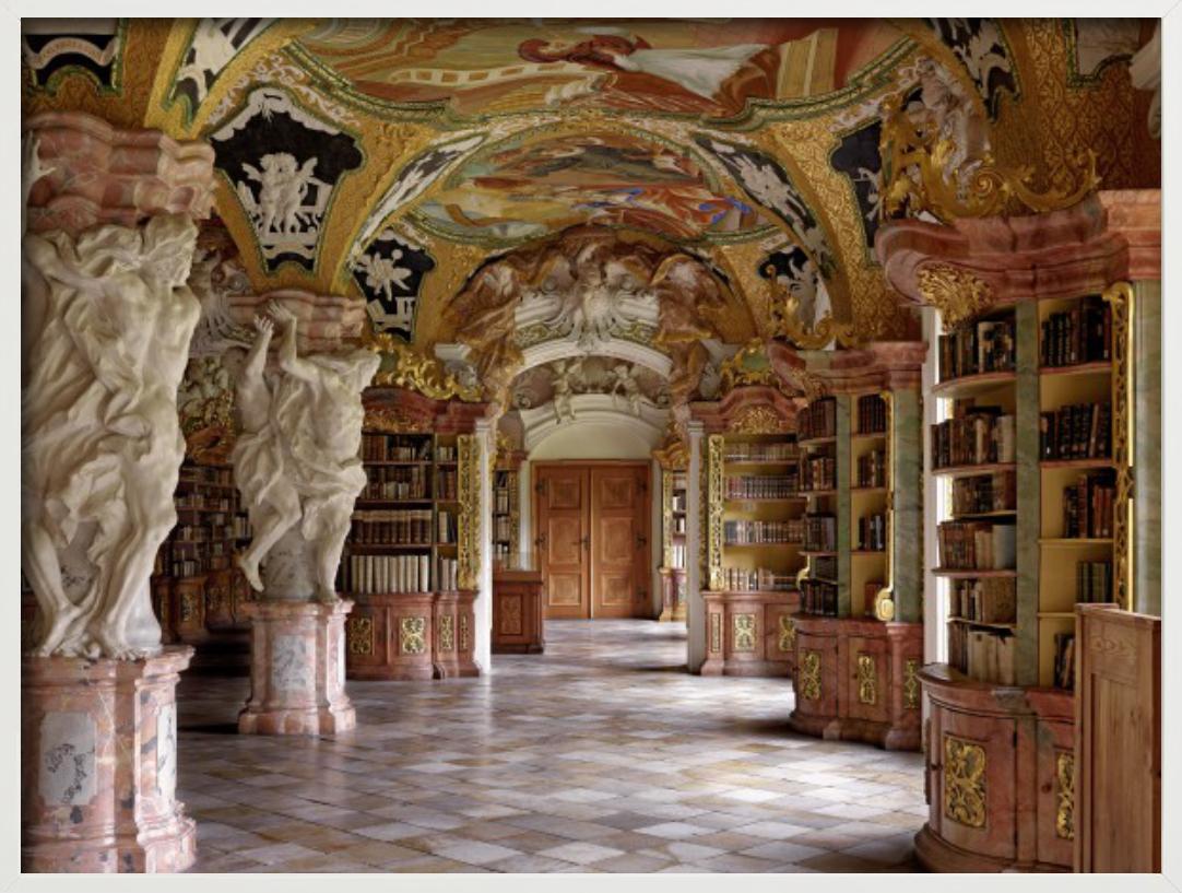 Klosterbibliothek Metten, Interno barocco di una biblioteca, Fotografia Fine Arts in vendita 2