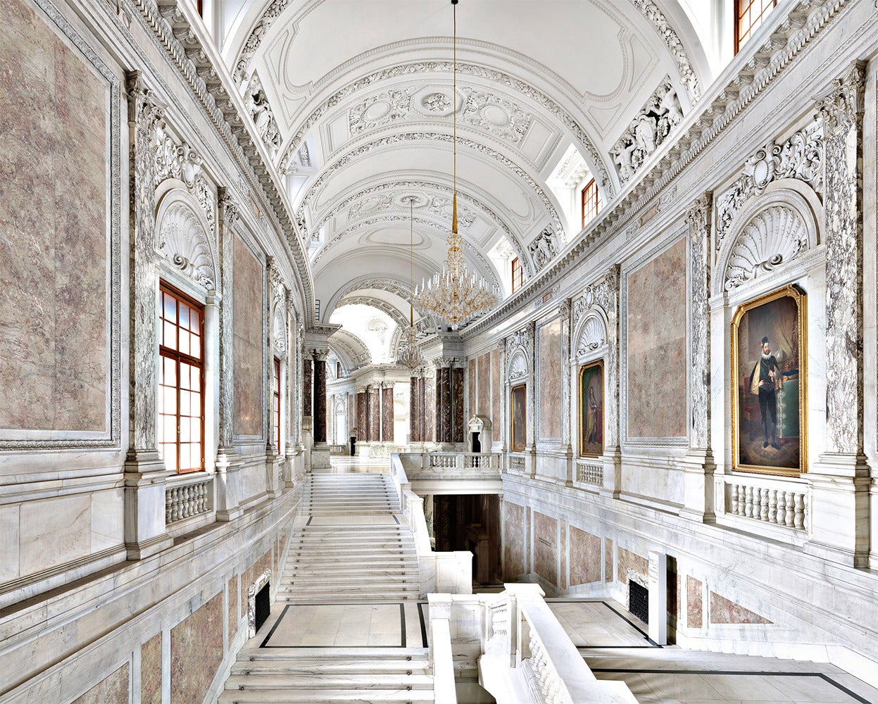 Kunsthistorisches Museum Wien, Neue Burg, Vienna 2014
C print
Signed and numbered edition of 5
Mounted and framed

The photographer is based in Florence, and is fascinated how his architectural subject matter allows him to control the composition of