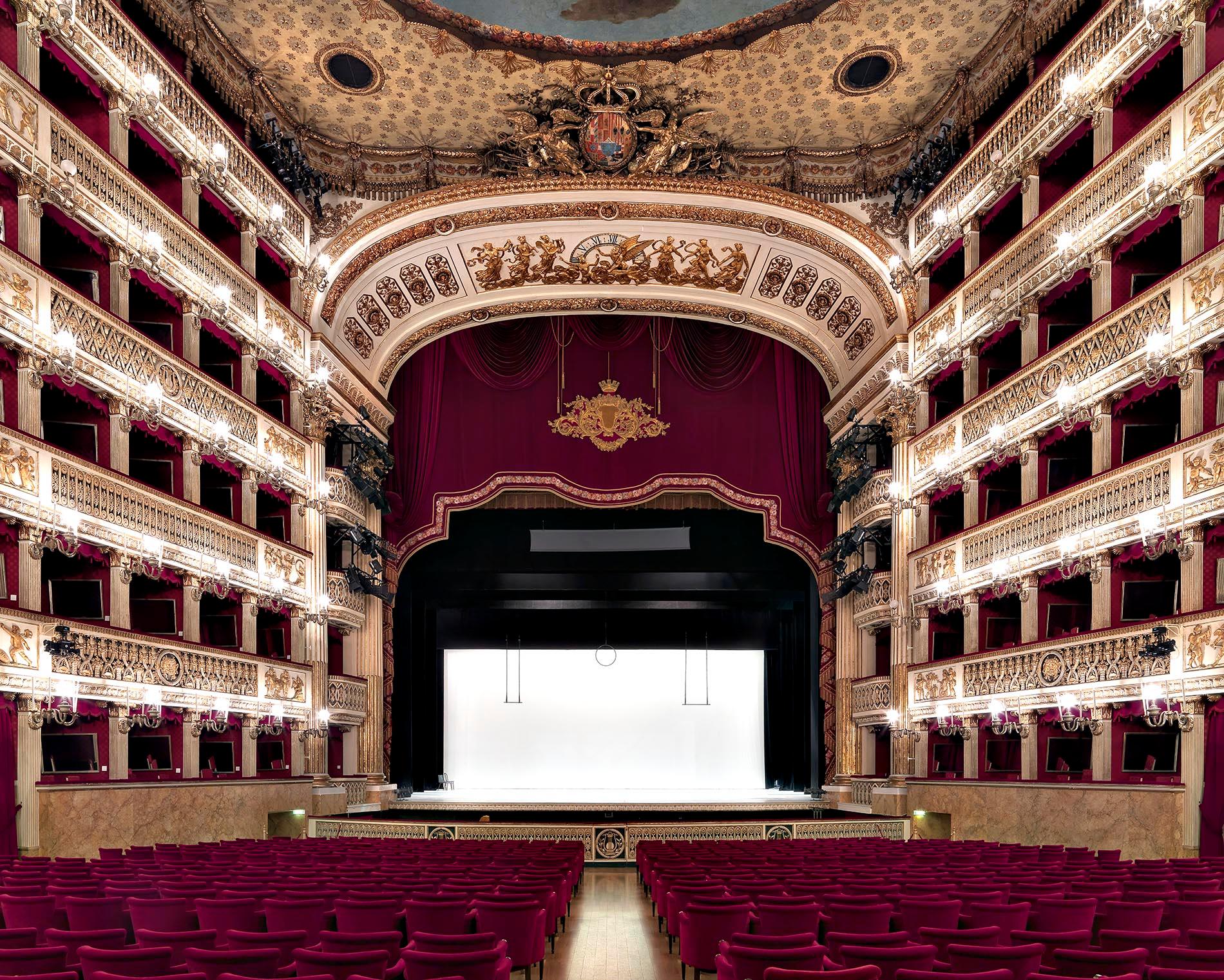 Massimo Listri Still-Life Photograph - Teatro San Carlo, Napoli 2013 - theatre in Italy with red interior