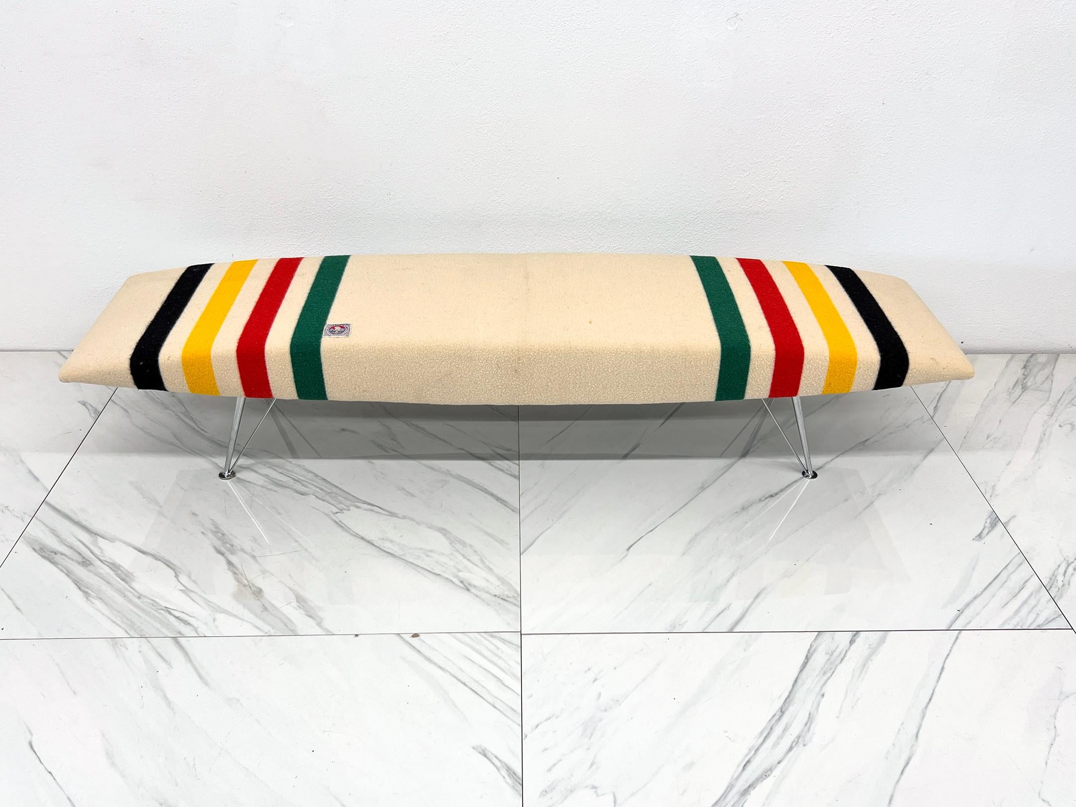 Banc Massimo losa Ghini Plana, couverture de parc Glacier Pendleton des années 1930 État moyen - En vente à Culver City, CA