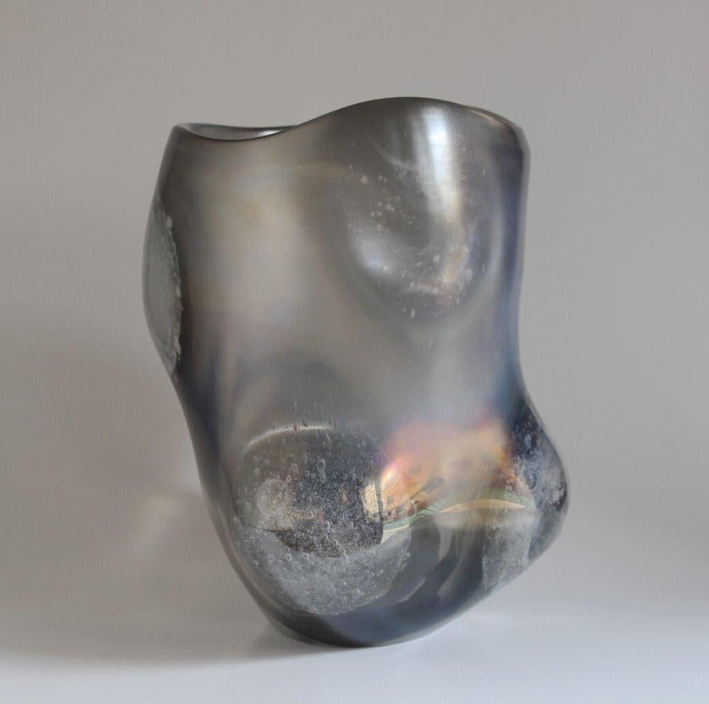 Massimo Micheluzzi Cristal Murrina Clásico y Técnicas Battuto Marrón Atardecer Italiano en venta