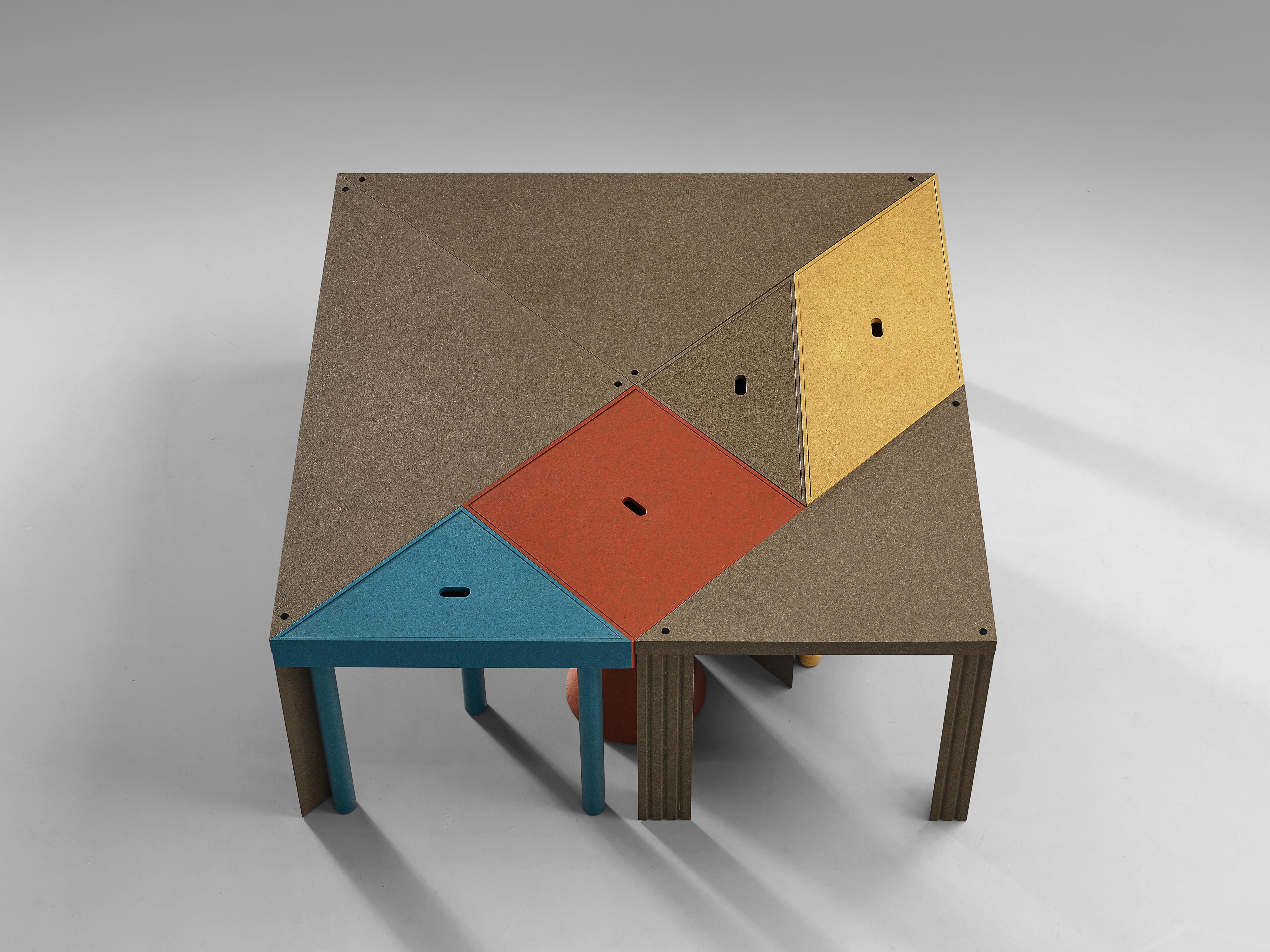 Painted Massimo Morozzi for Cassina Modular ‘Tangram’ Dining Table