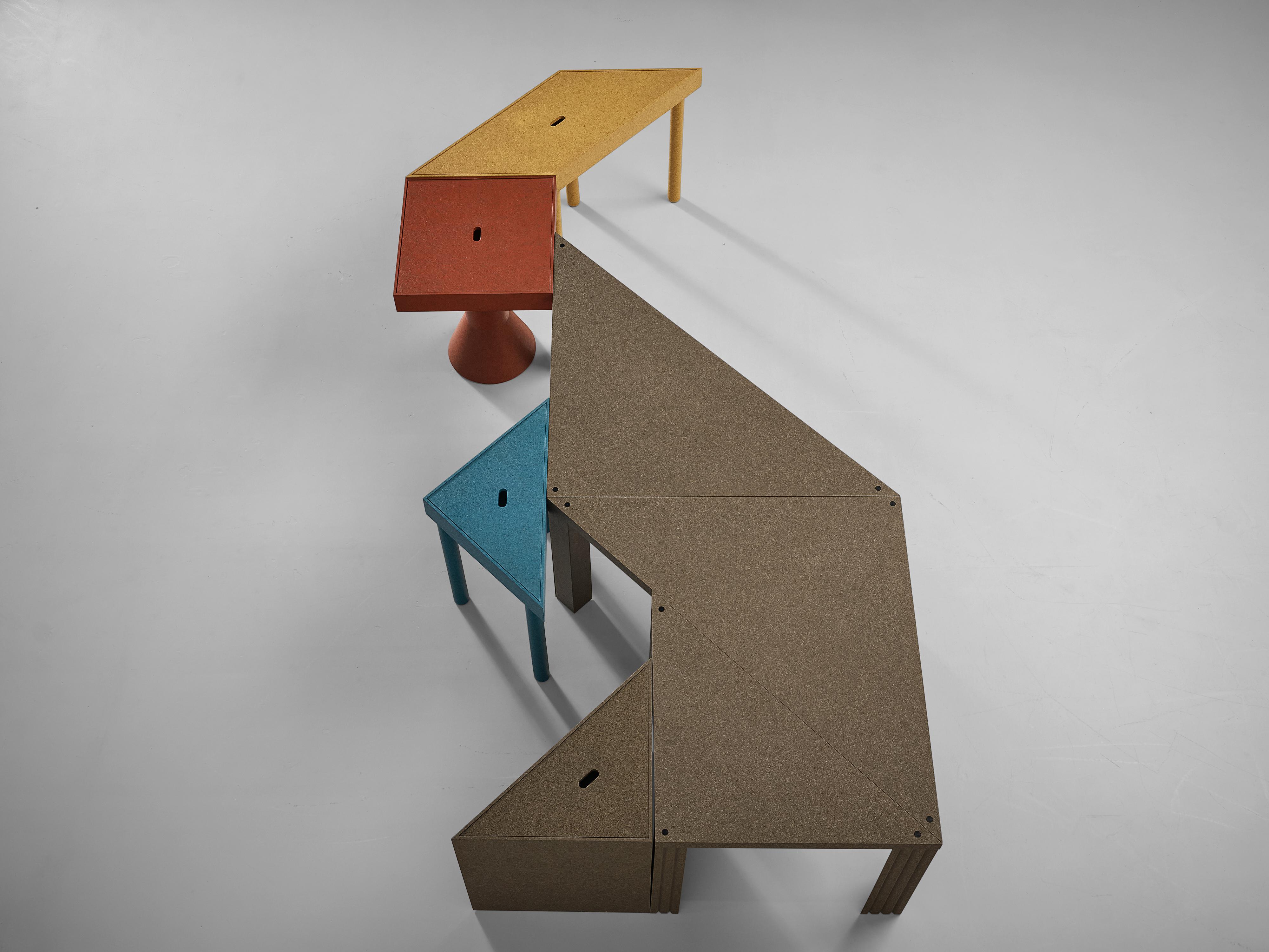 Massimo Morozzi for Cassina Modular ‘Tangram’ Dining Table in Colorful Beech 1