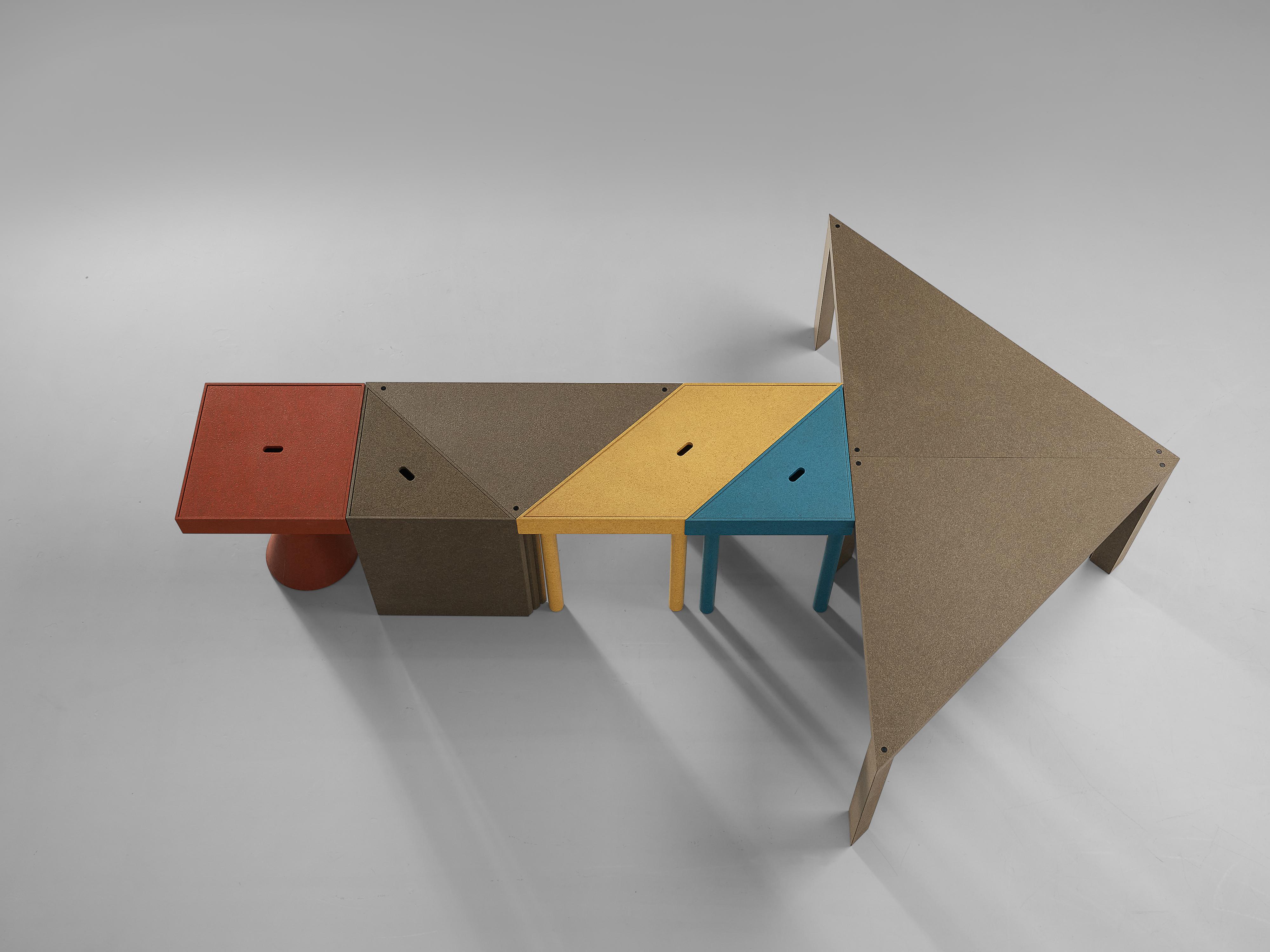 Massimo Morozzi for Cassina Modular ‘Tangram’ Dining Table in Colorful Beech 2