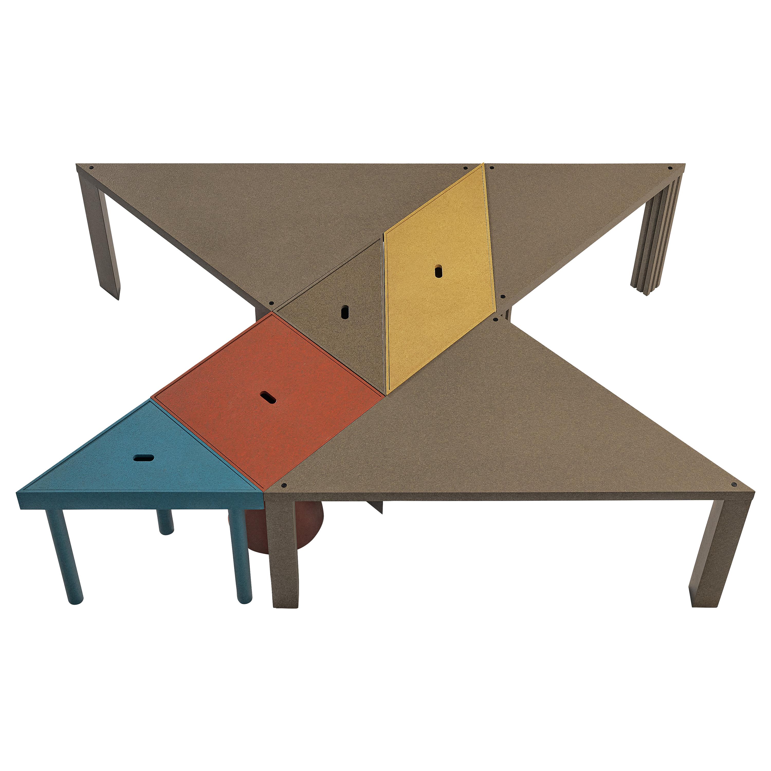 Massimo Morozzi for Cassina Modular ‘Tangram’ Dining Table in Colorful Beech